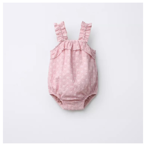 SWISS EMBROIDERED ROMPER - Pink | ZARA United States