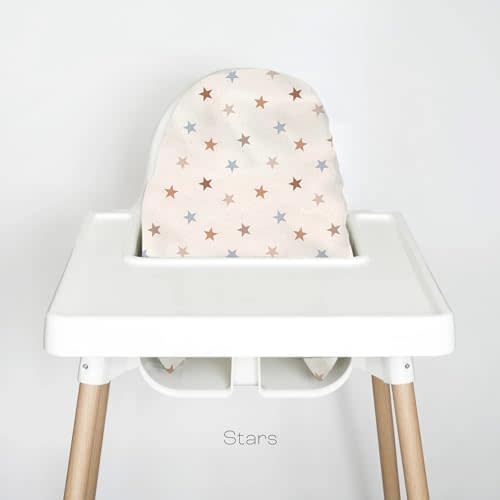 Highchair Cushion Cover for Inflatable Cushion, Compatible for IKEA Antilop Highchair, High Chair Accessories Stain-Proof and Wipeable Cushion Cover (Cushion NOT Included)(Stars)