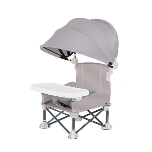 Baby Folding Chair Booster Seat, for Outdoor Beach Camping | Toddler Camping Chair with Tray and Canopy Foldable Baby Camping Chair with Tray Portable Baby Feeding Chair for Travel