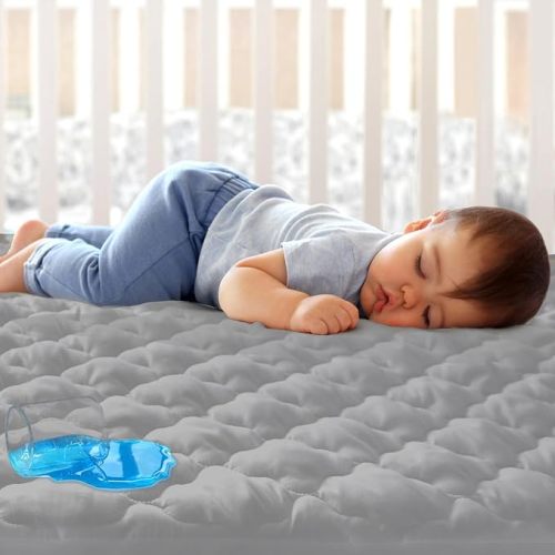 Pack and Play Mattress Pad Protector, Gray