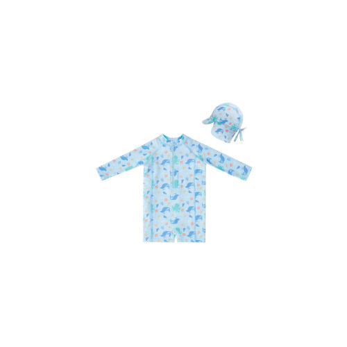 Big Softies 2pc Swimsuit & Hat-Whale | Baby Bunting AU