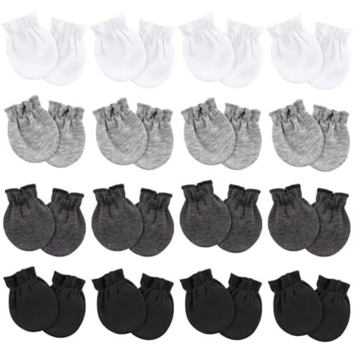 Newborn Baby Mittens No Scratch Cotton Elastic Wrist Gloves Infant Toddler Mittens for Baby Boy Girl 0-6 Months