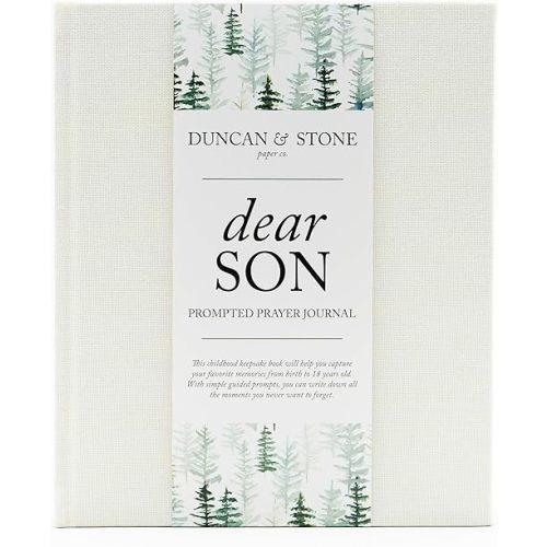 Duncan & Stone Dear Son Boy Mom Baby Memory Book Journal, Cream, 230pg