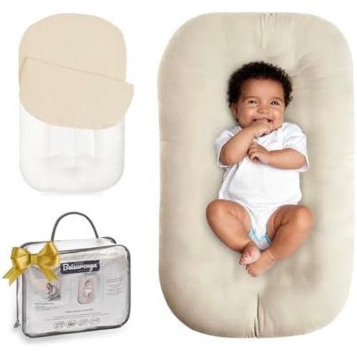 Baby Lounger Newborn 0-24 Months, Home and Travel Infant Cushion-Coffee