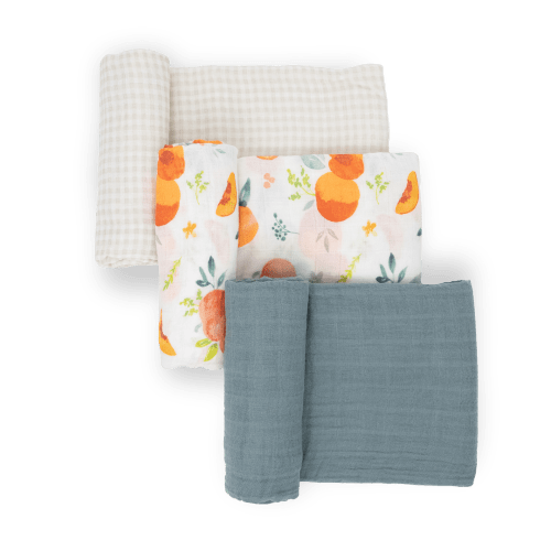 Cotton Muslin Swaddle Blanket 3 Pack - Georgia Peach 2