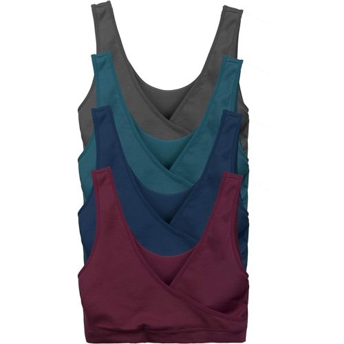 Caramel Cantina 4 Pack Nursing Maternity Women’s Sleep Comfort Bralette Bra