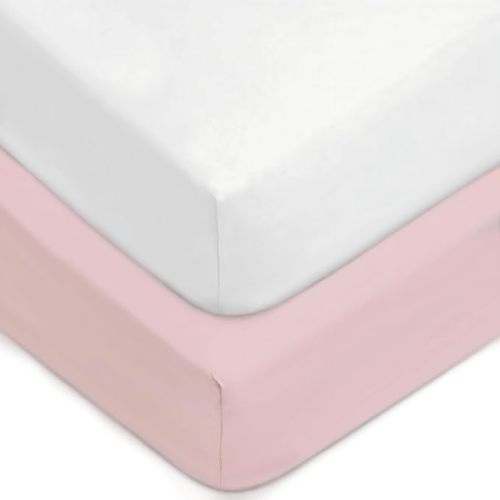Crib Sheets White/Pink