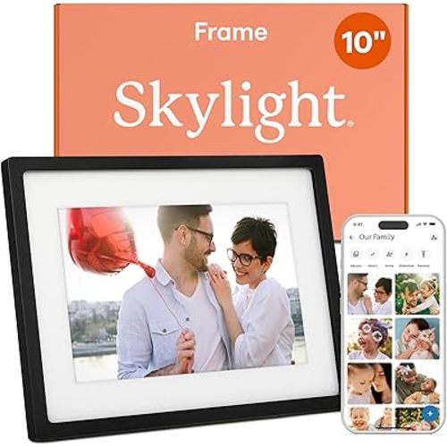 Skylight Frame – WiFi Digital Picture Frame Customer Support, Touch Screen Digital Photo Frame with Easy Setup, Photo Gifts for Parents and Grandparents - 10 Inch Black