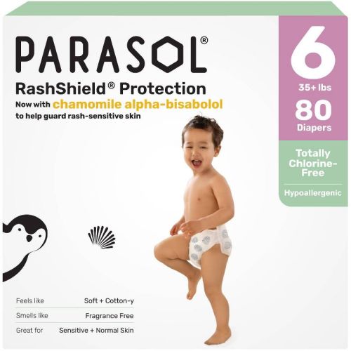 Parasol Chlorine-Free Diapers with RashShield Protection - Size 6 - 80ct