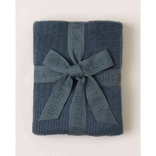 CozyChic lite ribbed blanket in smokey blue