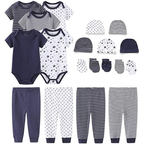 Chamie Onesies Hats Mittens Layette Dark blue 6 Months