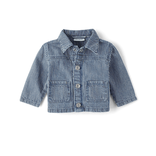 Baby Railroad Striped Denim Jacket - Blue