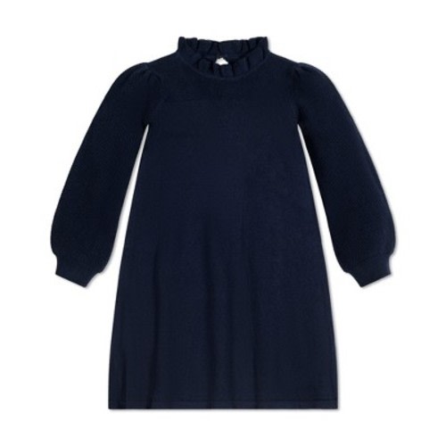 Hope & Henry Girls' Long Sleeve Ruffle Neck Sweater Dress, Infant, Size: 3-6 months