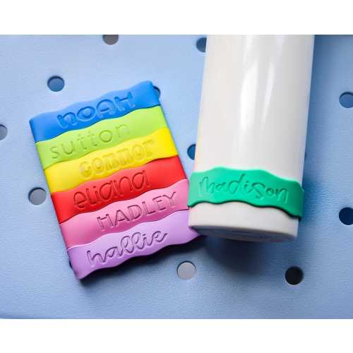 Personalized bottle bands, silicone bands, reusable labels, school, daycare, sports, name bands, custom, waterproof, sippy cup labels, band