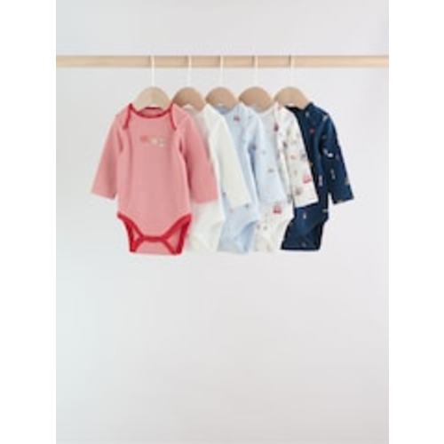 Buy Red Baby London Long Sleeve Bodysuits 5 Pack from Next USA