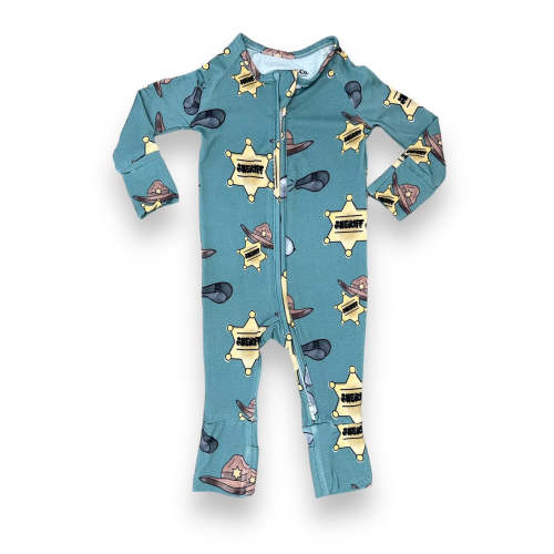 Bamboo Zipper Footie,Sheriff