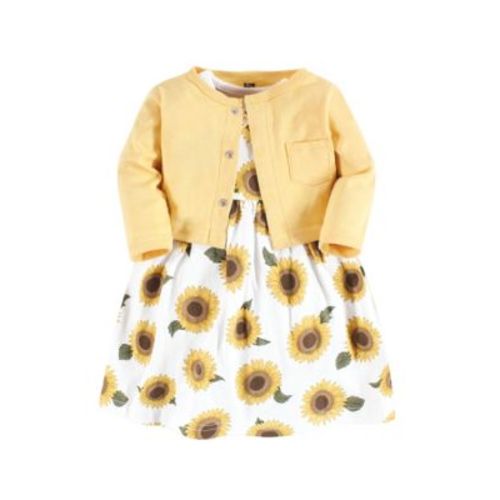 Baby Girls Hudson Cotton Dress and Cardigan Set