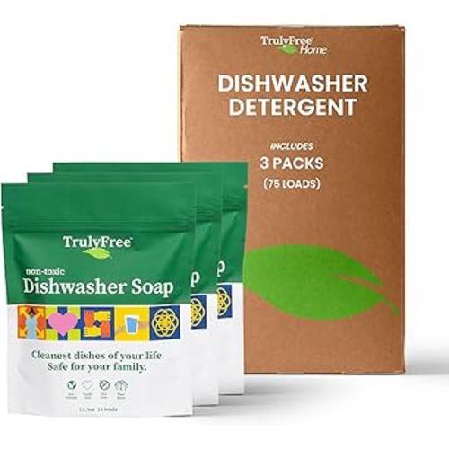 Automatic Dishwasher Detergent Powder - Concentrated Dishwashing Detergent, Dish Soap, Hard Water Stain Remover, Kitchen Cleaning Supplies, No Harmful Ingredients - 12.5 oz (Pack of 3)