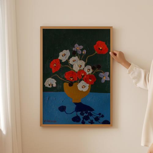 Flora 04, Oil Painting by E. Christine | Fine Art Print