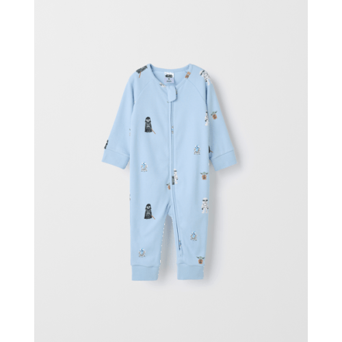 Disney Organic Cotton Baby Rib Zip Footless Coverall - Star Wars Tidal Blue