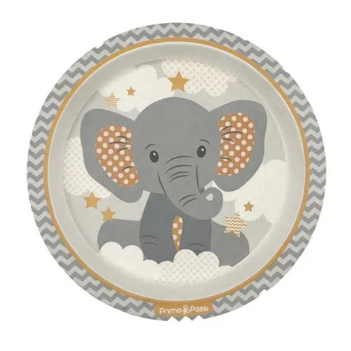 Primo Passi - Bamboo Fiber Kids Little Elephant Suction Plate.