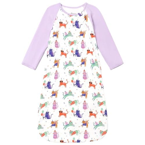 PATPAT Bamboo Viscose Long Sleeve Baby Sleep Sack, 0.5 TOG, Sizes 0-24M | 2-way zipper, easy diaper changes, roomy leg space, soft on skin, breathable comfort, zipper guard, machine washable