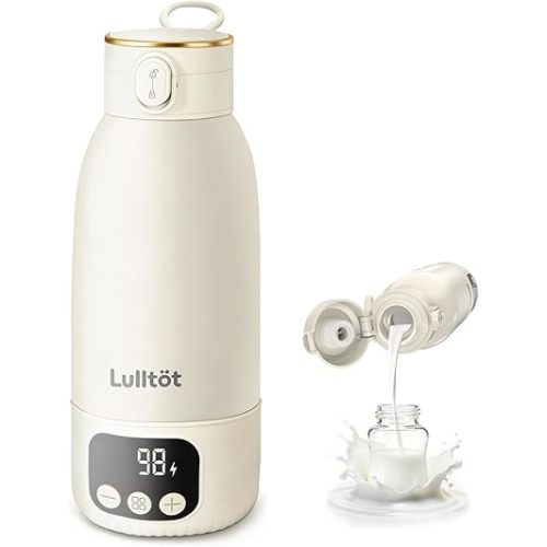 Portable Bottle Warmer for Travel, Fast Heat in 2-3 Mins, 18000mAh for Milk & Water Warming in 35 Hours, 17OZ Large Capacity for Day & Night Feeding, Precise Temp Control of 37℃/98℉-55℃/131℉