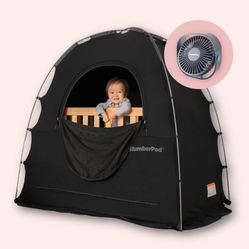 SlumberPod with Fan - Black with Gray Accents