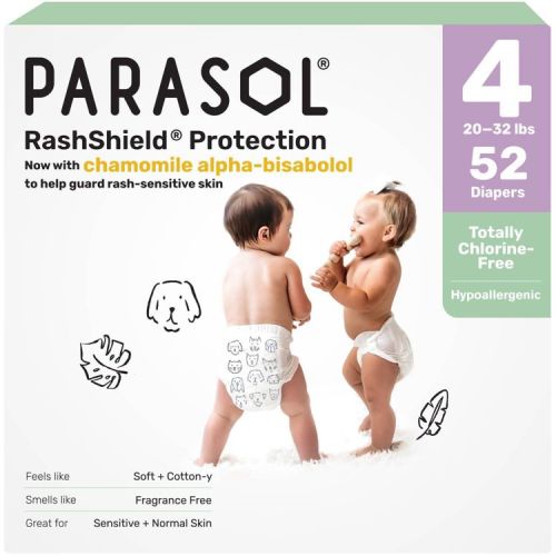 Parasol Chlorine-Free Diapers with RashShield Protection - Size 4 - 52ct