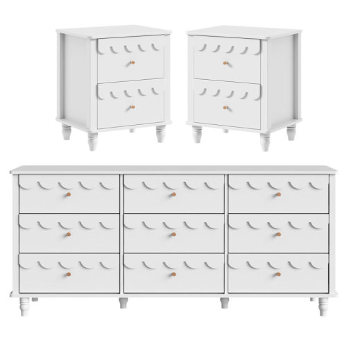 House of Hampton® 9 Drawer 63.1" W Dresser With 2 Nightstand Bedroom Dresser Set & Reviews | Wayfair