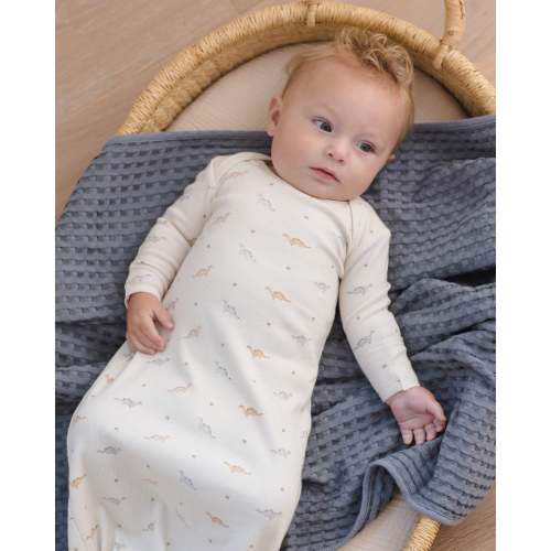 Knotted Baby Gown + Hat Set Dinos