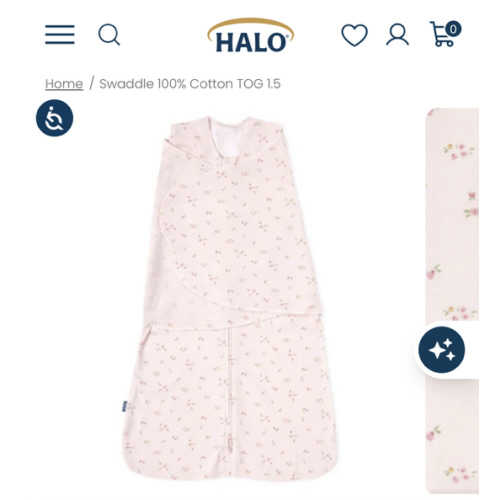 Pink Floral Cotton Swaddle Newborn | HALO