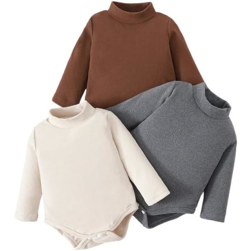 3 Pack Baby Turtleneck Bodysuit 0-3m