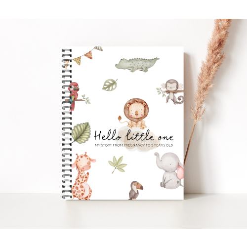 Baby book, Baby Journal, Pregnancy Planner, Pregnancy Journal, New Mom gift, Baby Shower, Shower Gift, Pregnancy Gift, Jungle Nursery, C73A