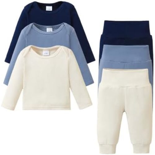 Jecson Baby Boy Clothes Baby Boy Outfits 6 Pieces Long Sleeve Sets 0-18M