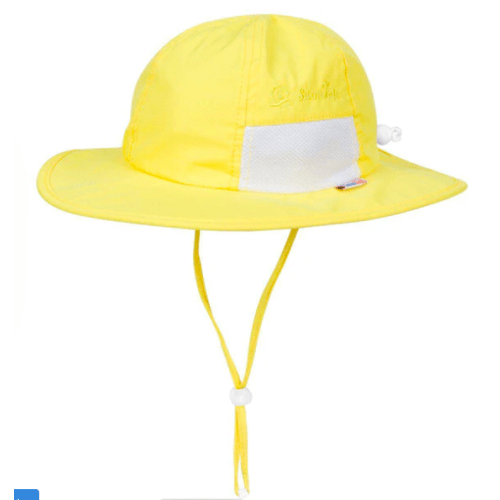 Kids Wide Brim Sun Hat "Fun Sun Day Play Hat" - Yellow