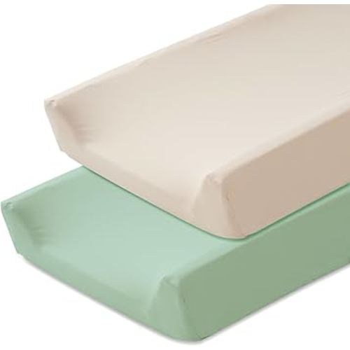 Changing Pad Cover (2-Pack) for Baby Girls Boys, Soft Fitted Diaper Changing Table Covers, Nursery Sheets Liner