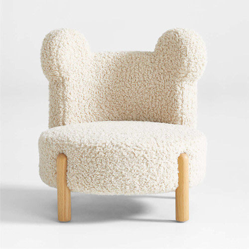 Crate & Kids Sherpa Cream White Bear Kids Play Chair