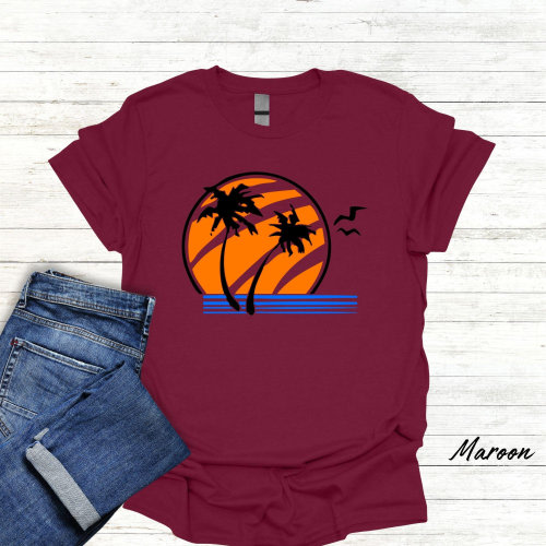 Ellie Sunset T Shirt, TLOU Ellie's Shirt, Last Of Us Ellie‘s Shirt, Palm Trees Shirt, Last Of Us T Shirt, TLOU Fan Gift, Ellie' s Shirt