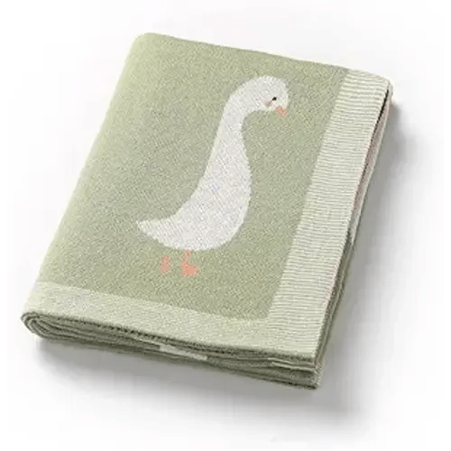 Amazon.com: Loyfoky Baby Blanket 100% Cotton Luxury Goose Swaddling Receiving Blanket Knit Blankets for Newborns Boy Girl 40x30in Green : Baby