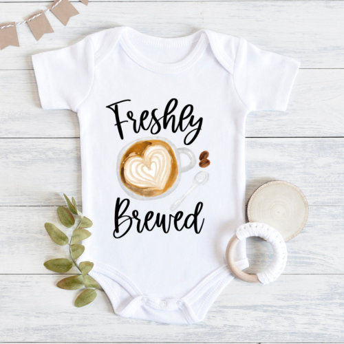 Freshly Brewed Baby Bodysuit, Coffee Pregnancy Announcement, Newborn Outfit, Coffee Baby Shower, Newborn Gifts, Baby Shower Gift, Baby Gifts