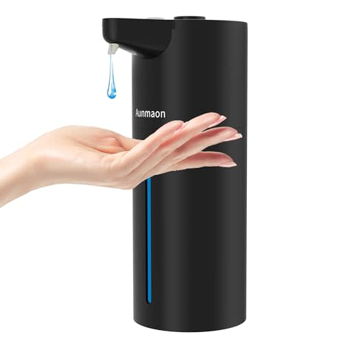 Automatic Soap Dispenser Touchless,15-Level,Kitchen Bathroom Black | Hands Free,15-Level Dial Control,Thick & Thin Dish Hand Soap Compatible,Long Battery Life,Wall Mount,Easy for Toddlers