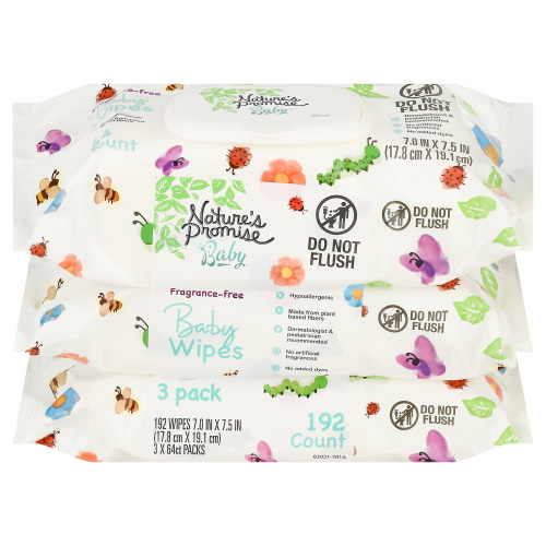 Nature's Promise Fragrance Free Baby Wipes Pop-Top - 3 pk - 192 ct pkg | Food Lion