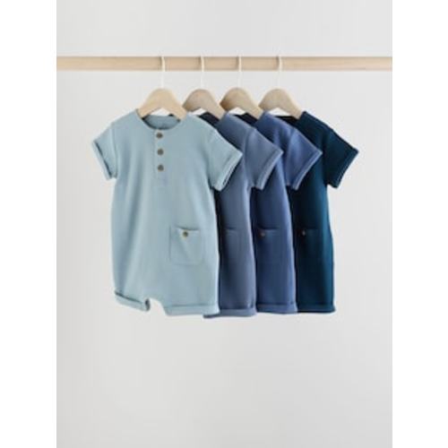 Buy Grey Grandad Button Neck Baby Rompers 4 Pack from Next USA
