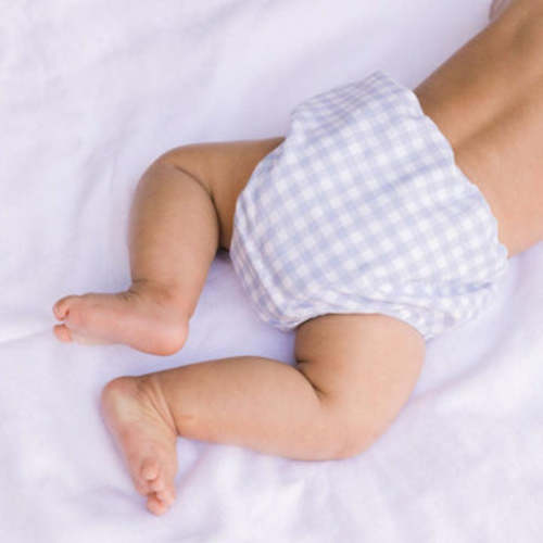 baby oasis blue gingham diaper cover | minnow swim