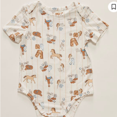 Angel Dear Infant Boys' Cowboy Nursery Short Sleeve Onesie
