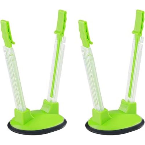 Baggy Rack-Pack of 2 Bag Holder for Plastic Bags, Plastic bag bracket, No-hands Food Storage Bag Holders