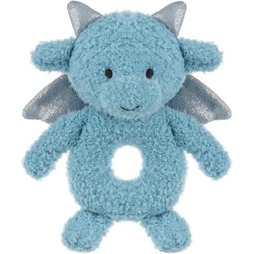 Apricot Lamb Dragon Rattle Soft Baby Rattle for Boys and Girls, Plush Stuffed Animal Rattle Toy Lovey for The Newborn, 0-3 Months, 0-6 Months and Above