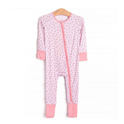 Pink Rosebud Bamboo Zippy Pajama, Pink – Stitchy Fish