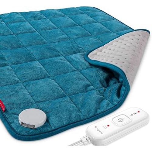 Comfytemp Weighted Heating Pad for Back & Period, 20"x24" Extra Large Electric Heat Pad, Birthday Gifts for Women Men Mom Dad & Mother Day Gift, 2.4 lb Heated Pad for Neck Shoulder Leg, 2H Auto-Off